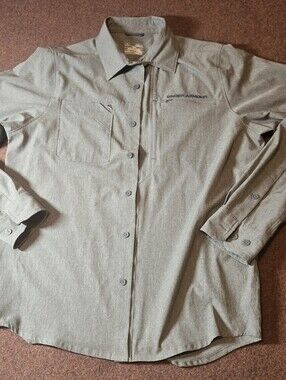 Under Armour Men's Medium Button Down Shirt With Zipper Pockets Heather Grey